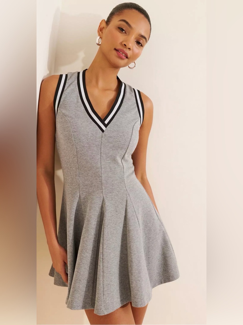 Daily Practice Sleeveless V-Neck Sporty Mini Dress, NWT ($98)!